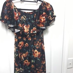 Velvet black and floral Cici LLR Medium
